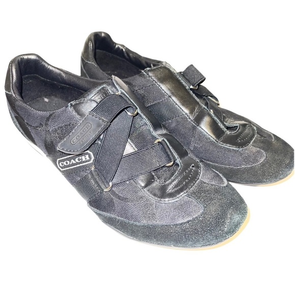 Coach Shoes - Coach Kyra Black Jacquard Velcro Athletic Sneakers Shoes